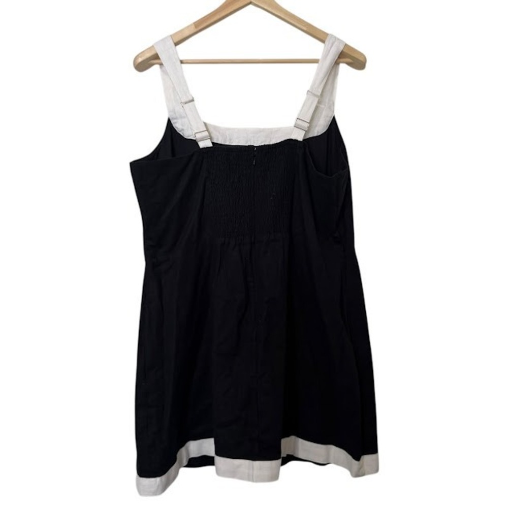 Abercrombie & Fitch Black White Trim Tank Linen Blend Mini Dress Womens XXL - Picture 2 of 6